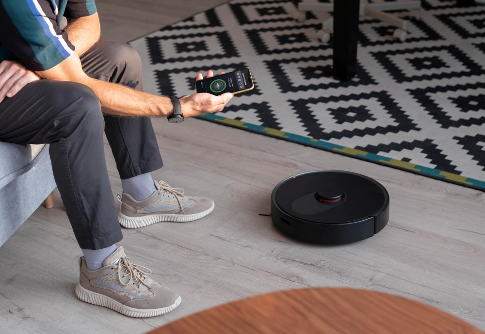 robot vacuum cleaner on carpet